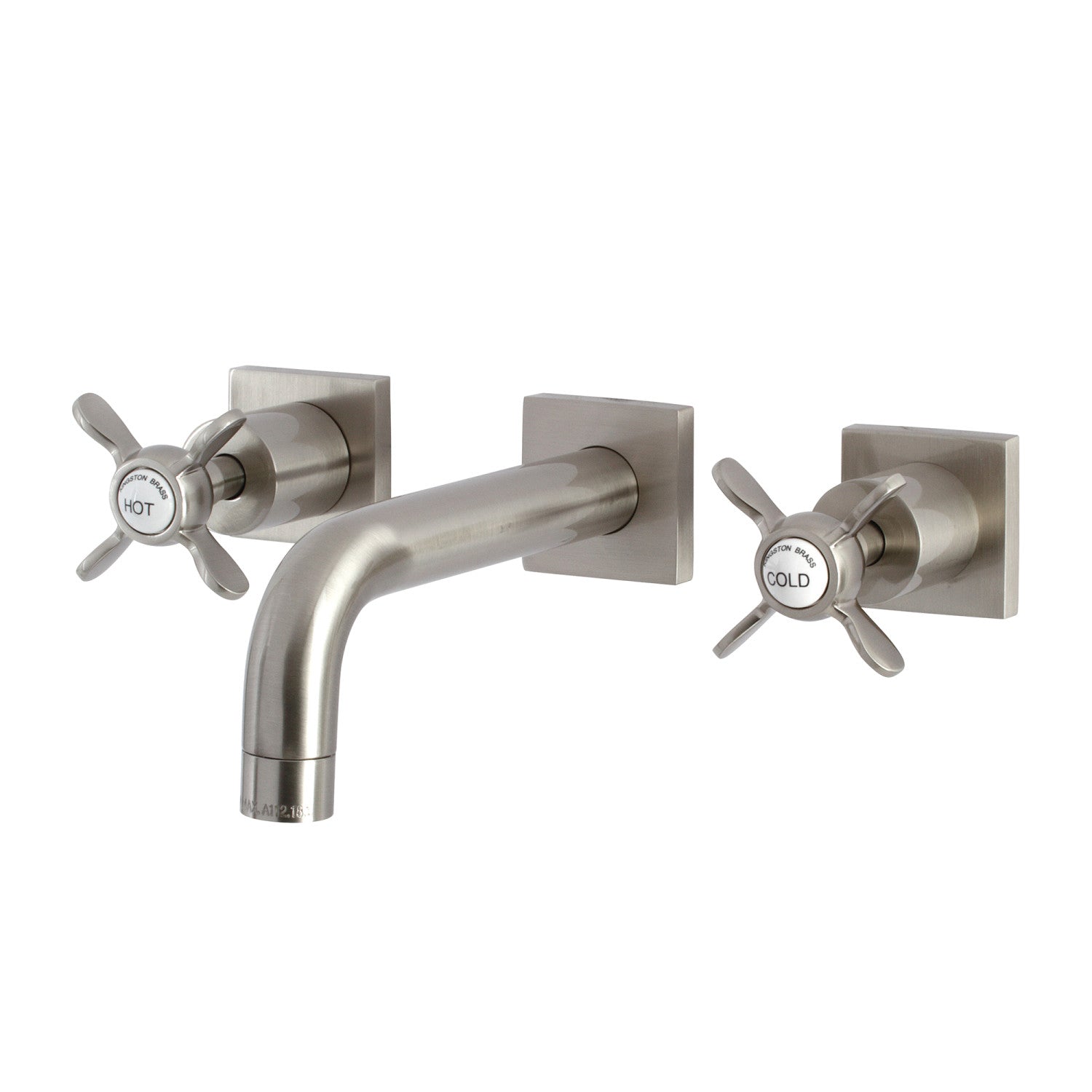 Kingston Tulare KS6128BEX - Essex Double-Handle 3-Hole Wall Mount Bathroom Faucet, Brushed Nickel — image 1